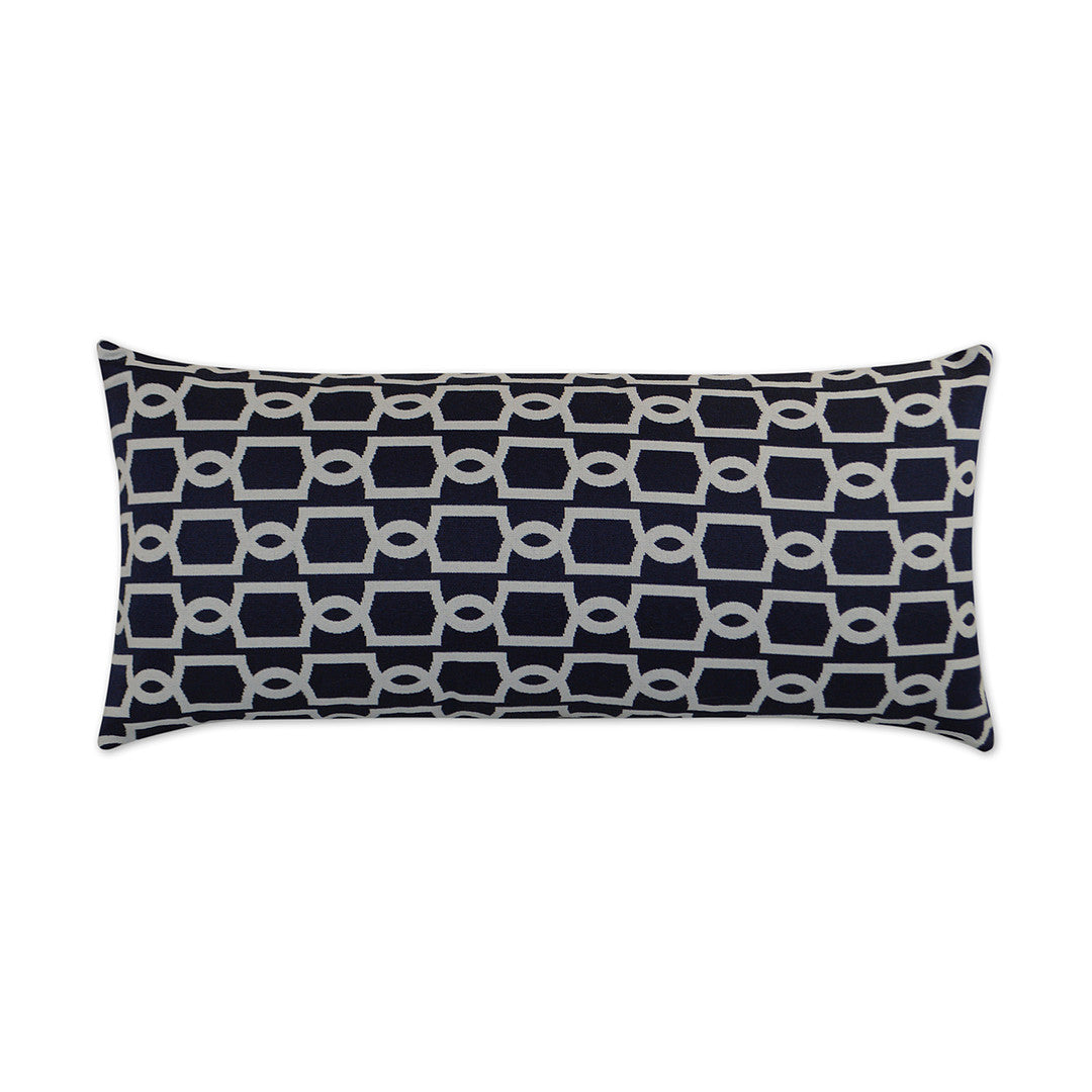 Luxury Outdoor Lumbar Pillow - 22" x 12" - Ocean Gate Navy