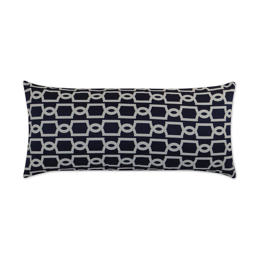 Luxury Outdoor Lumbar Pillow - 22" x 12" - Ocean Gate Navy