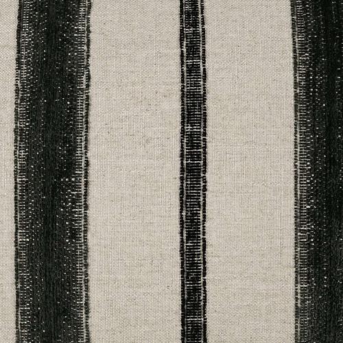 Luxury Pillow - 24" x 24" - Lindor- Charcoal; Textural weave beige fabric with charcoal embroidered stripes. Same on both sides