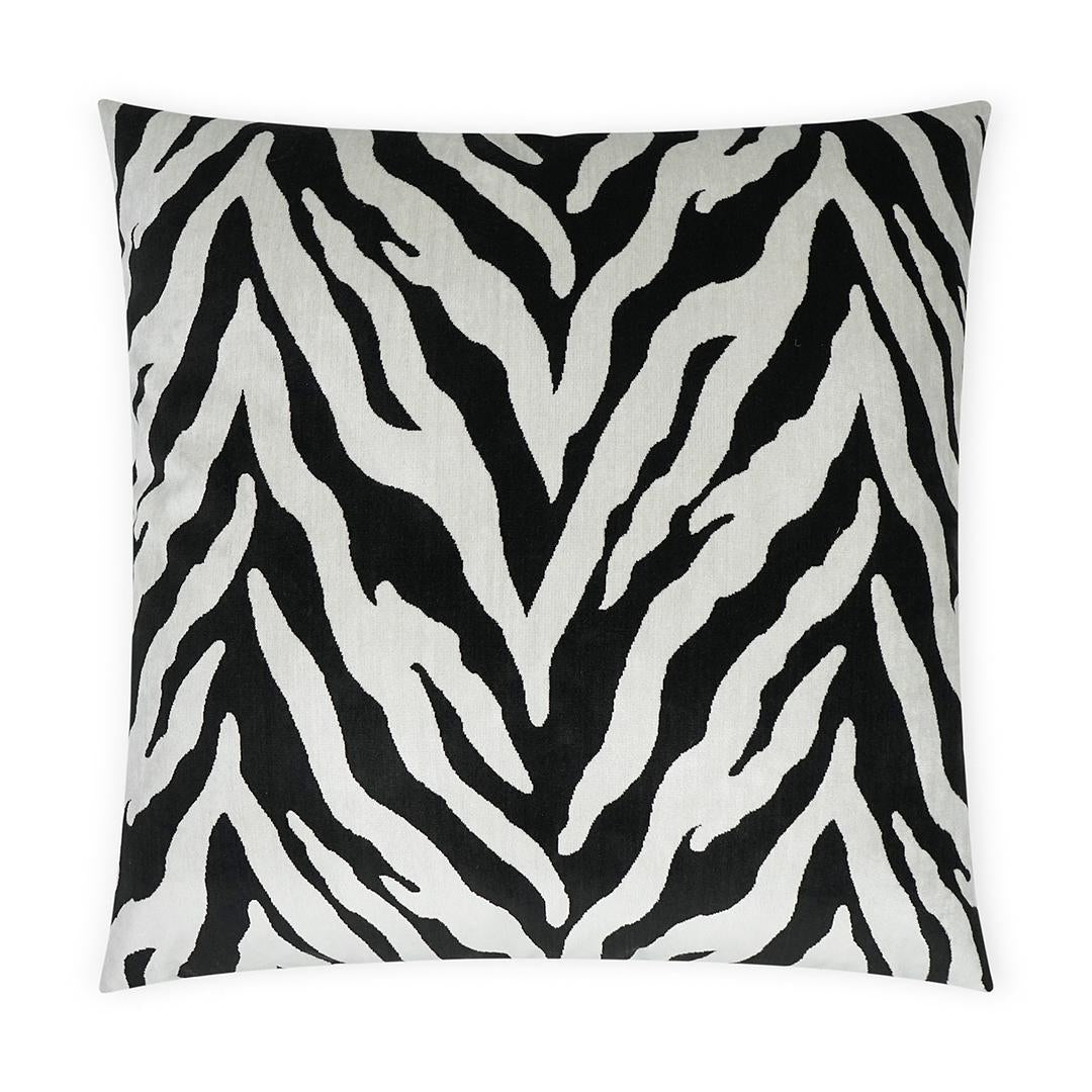 Luxury Pillow - 24" x 24" - Tanja-Ebony. Fun Zebra print on a soft textured fabric