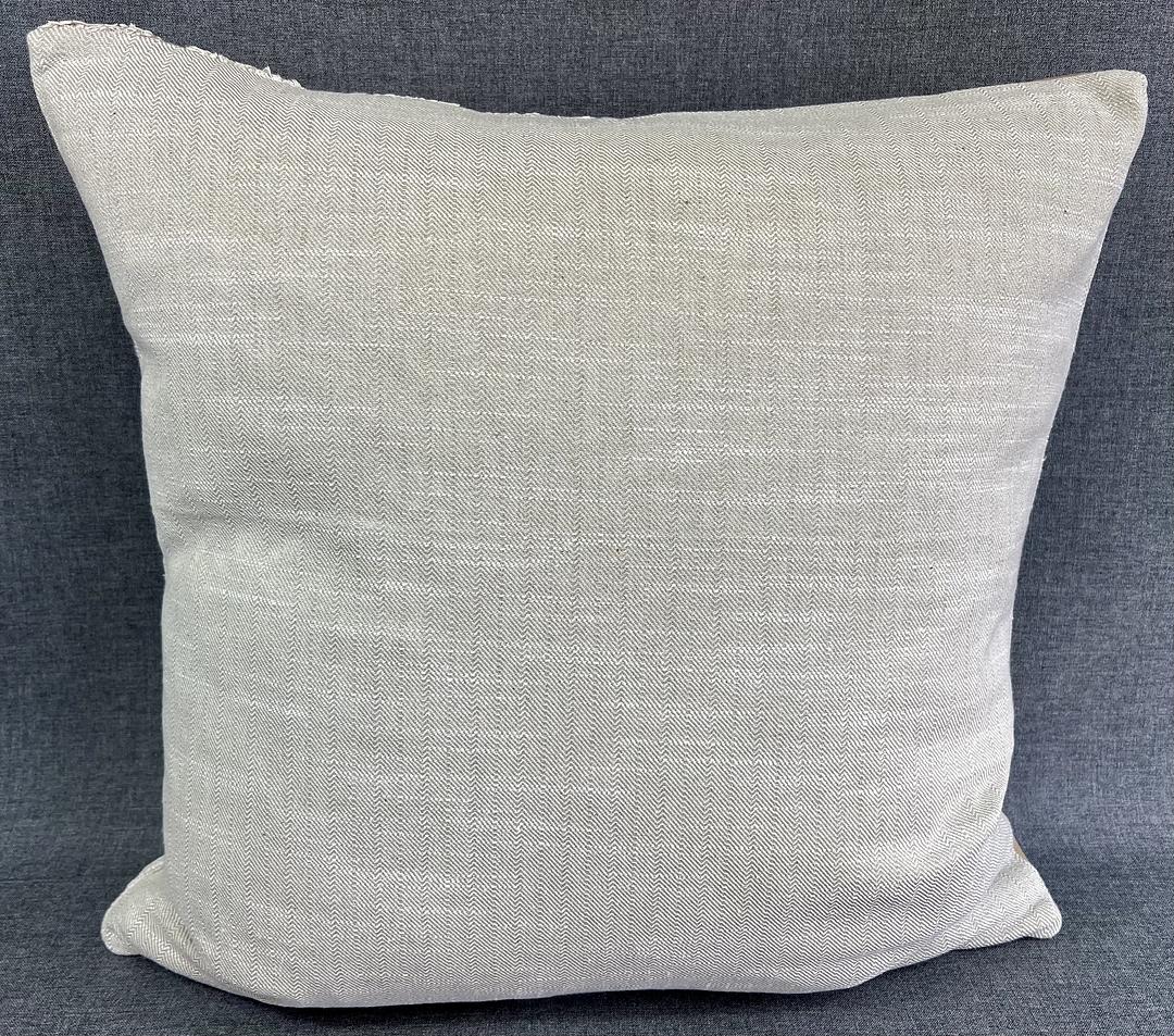 Luxury Pillow -  24" x 24" -  Legend- Latte. Real Leather and plush cotton on the front with a leather and linen back