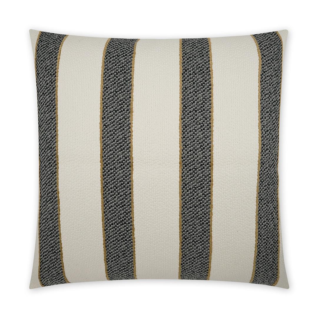 Luxury Pillow - 24" x 24" - Fineman, Black, Gold and Cream Striped pillow