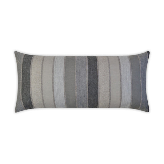 Luxury Outdoor Lumbar Pillow - 22" x 12" - Lucy Asphalt