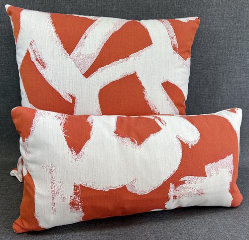 Luxury Outdoor Lumbar Pillow - 22" x 12" Watermelon Splash