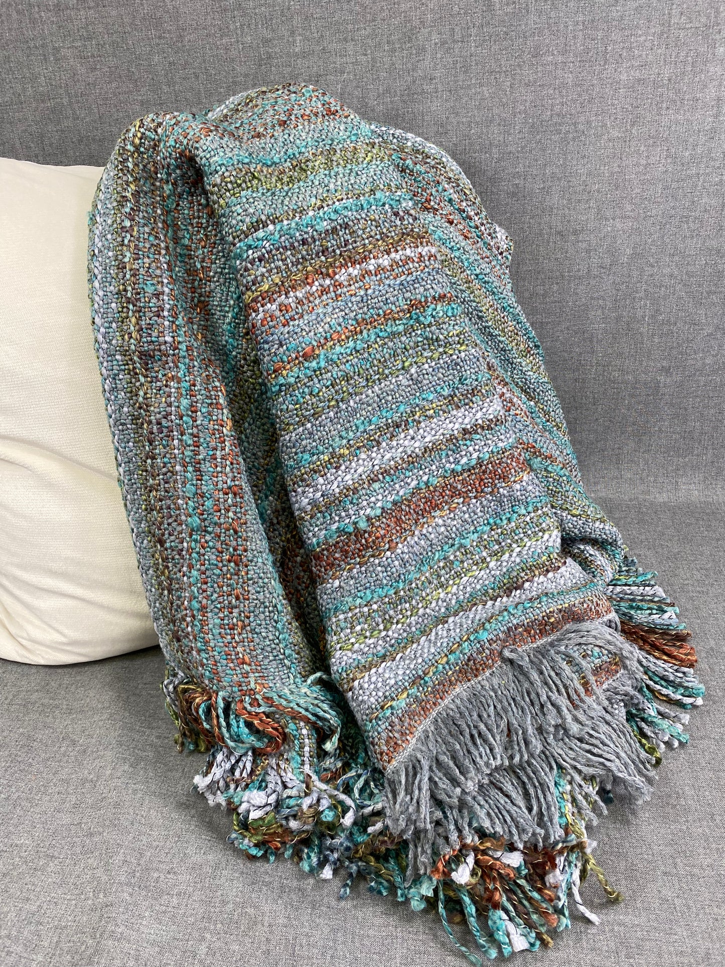 Luxury Knit Throw - 45" x 70" - Asheville Tidal; Bulky Knit Throw