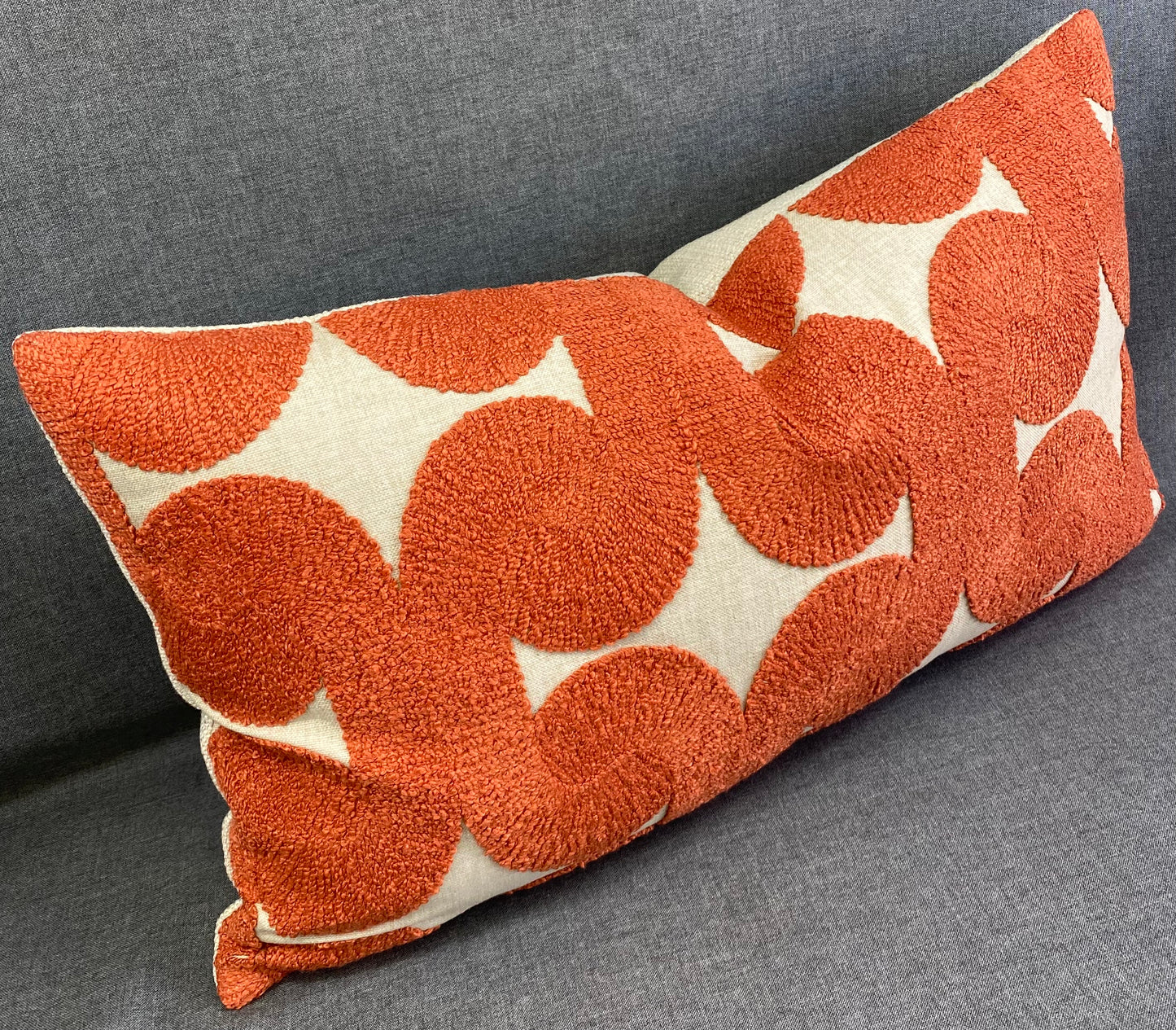 Luxury Lumbar Pillow - 24" x 14" - Posh Den: Dark Orange