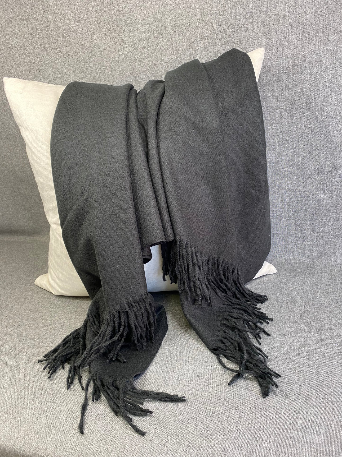 Faux Cashmere Black- 68" x 50"