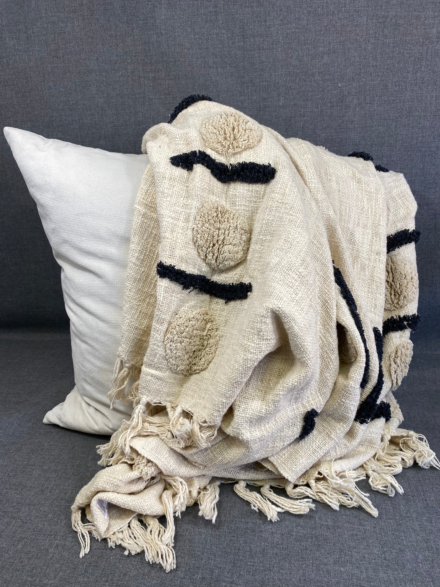 Dash Dotted Tufted Throw 50"X60"