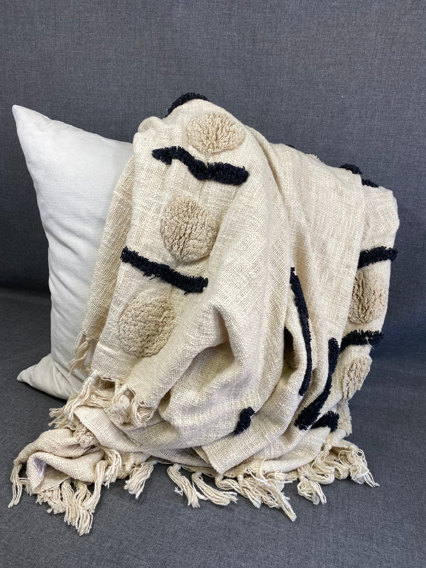 Dash Dotted Tufted Throw 50"X60"