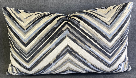 Luxury Lumbar Pillow - 24" x 14" -  Del Mar-Blue