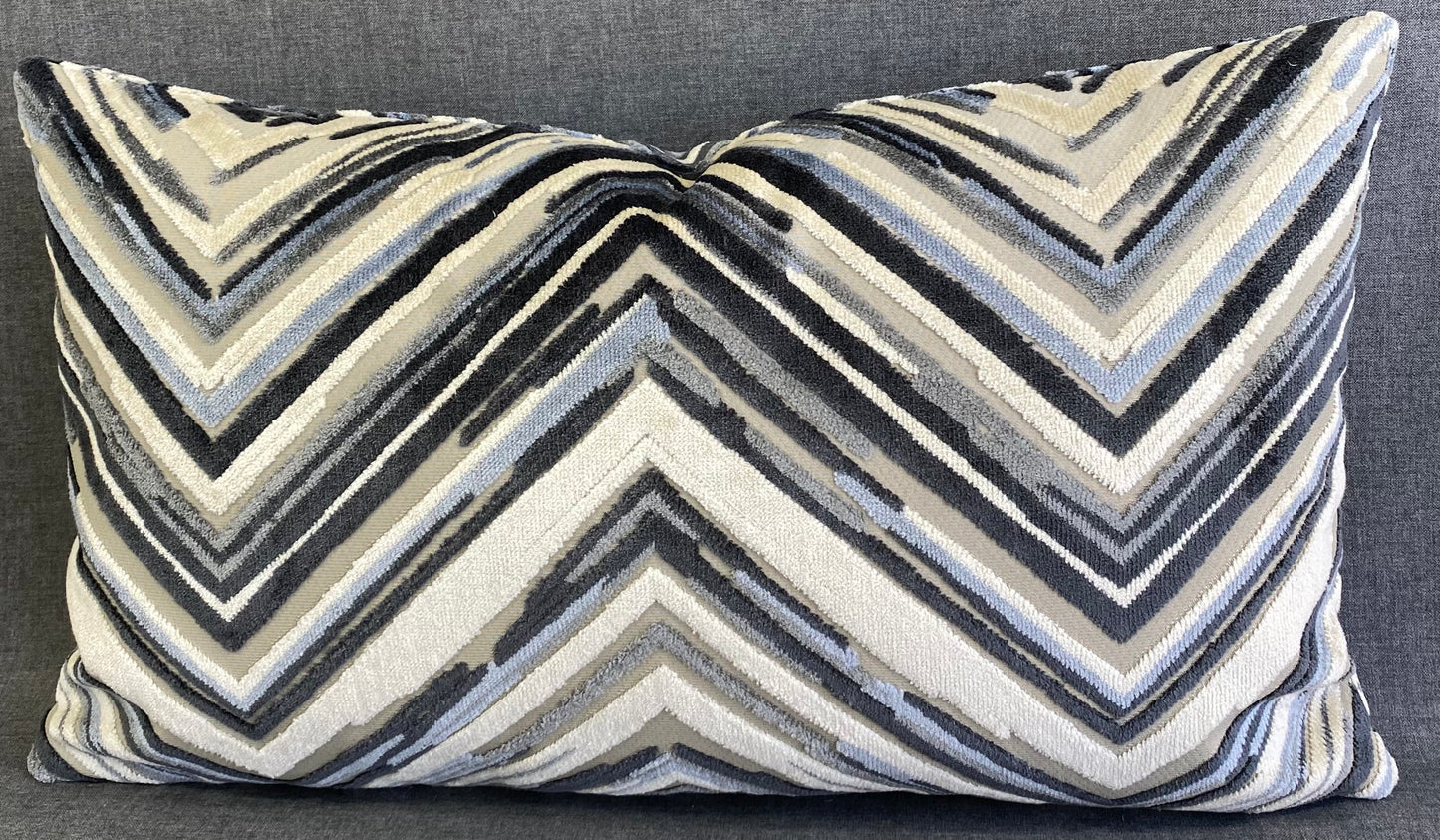 Luxury Lumbar Pillow - 24" x 14" - Del Mar-Blue