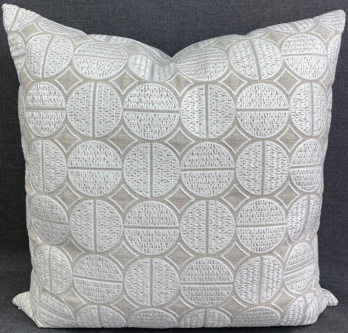 Luxury Pillow - 24" x 24" - Medallions-Oyster