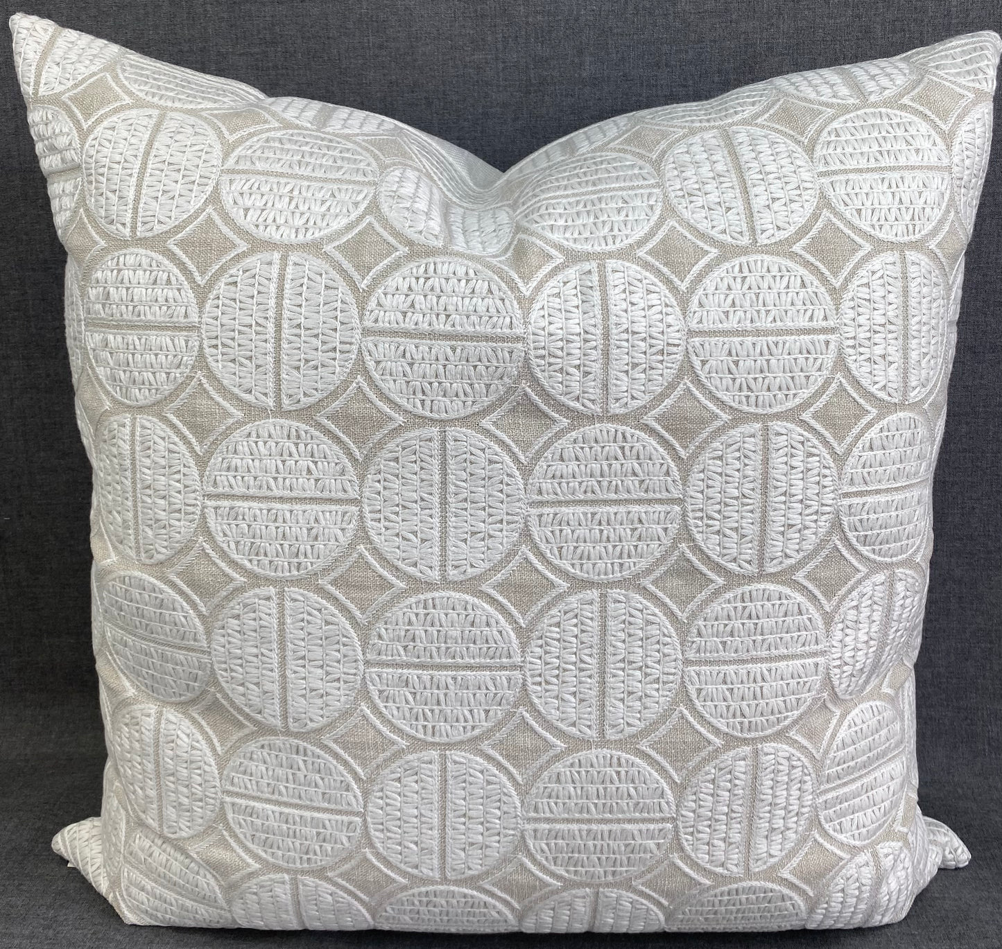 Luxury Pillow - 24" x 24" - Medallions-Oyster