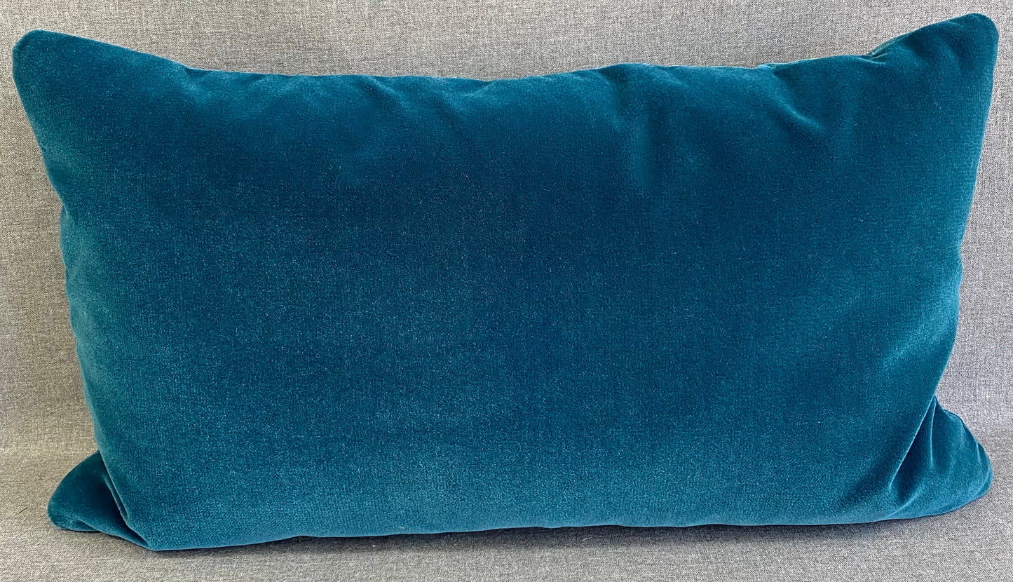 Teal Mohair Lumbar- 24" x 14"