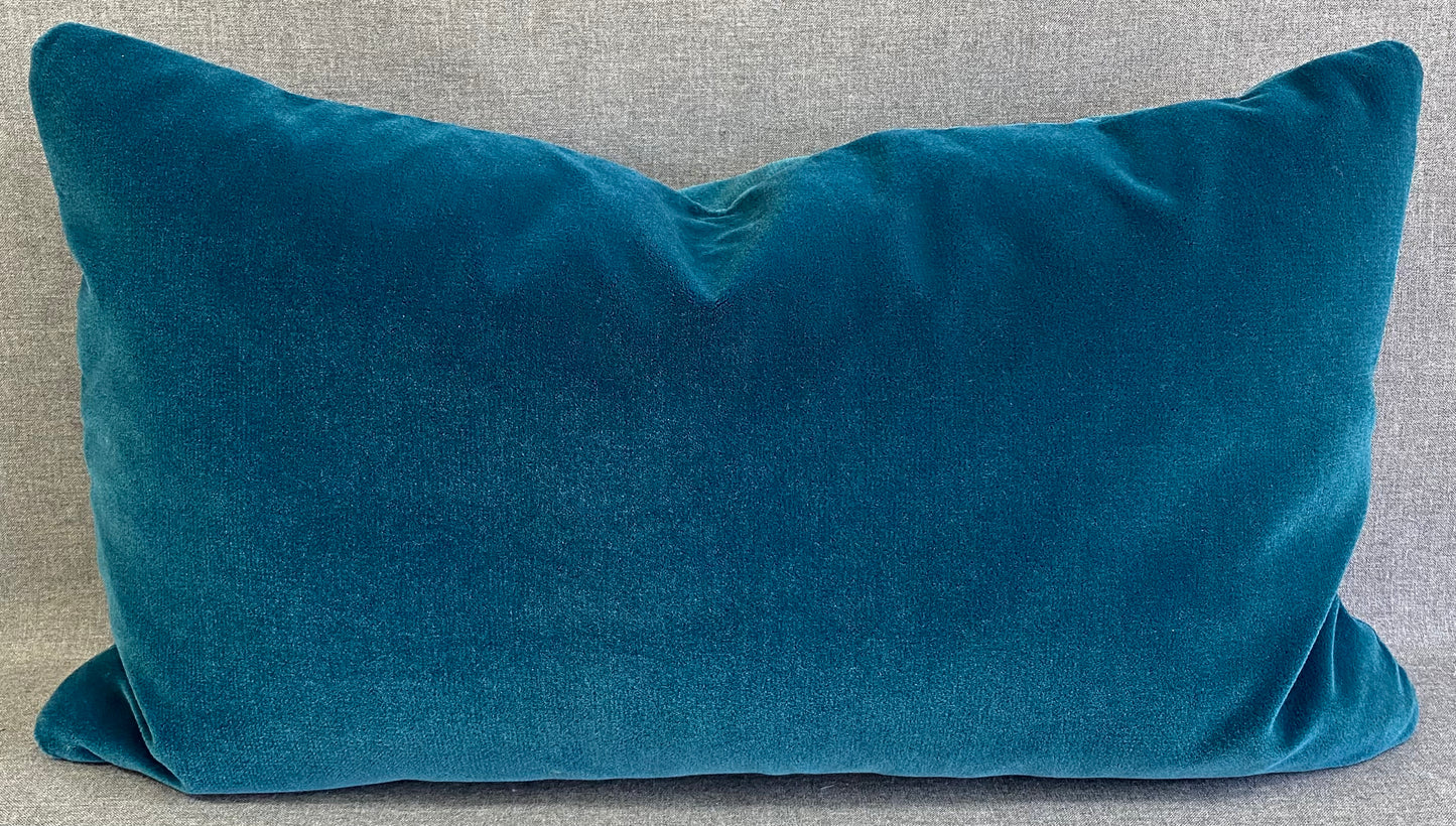 Teal Mohair Lumbar- 24" x 14"