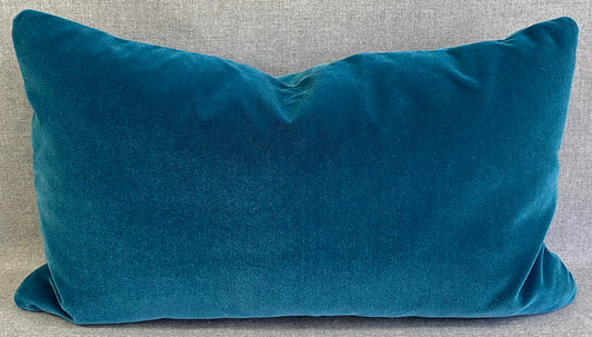 Luxury Lumbar Pillow - 24" x 14" - Teal Mohair