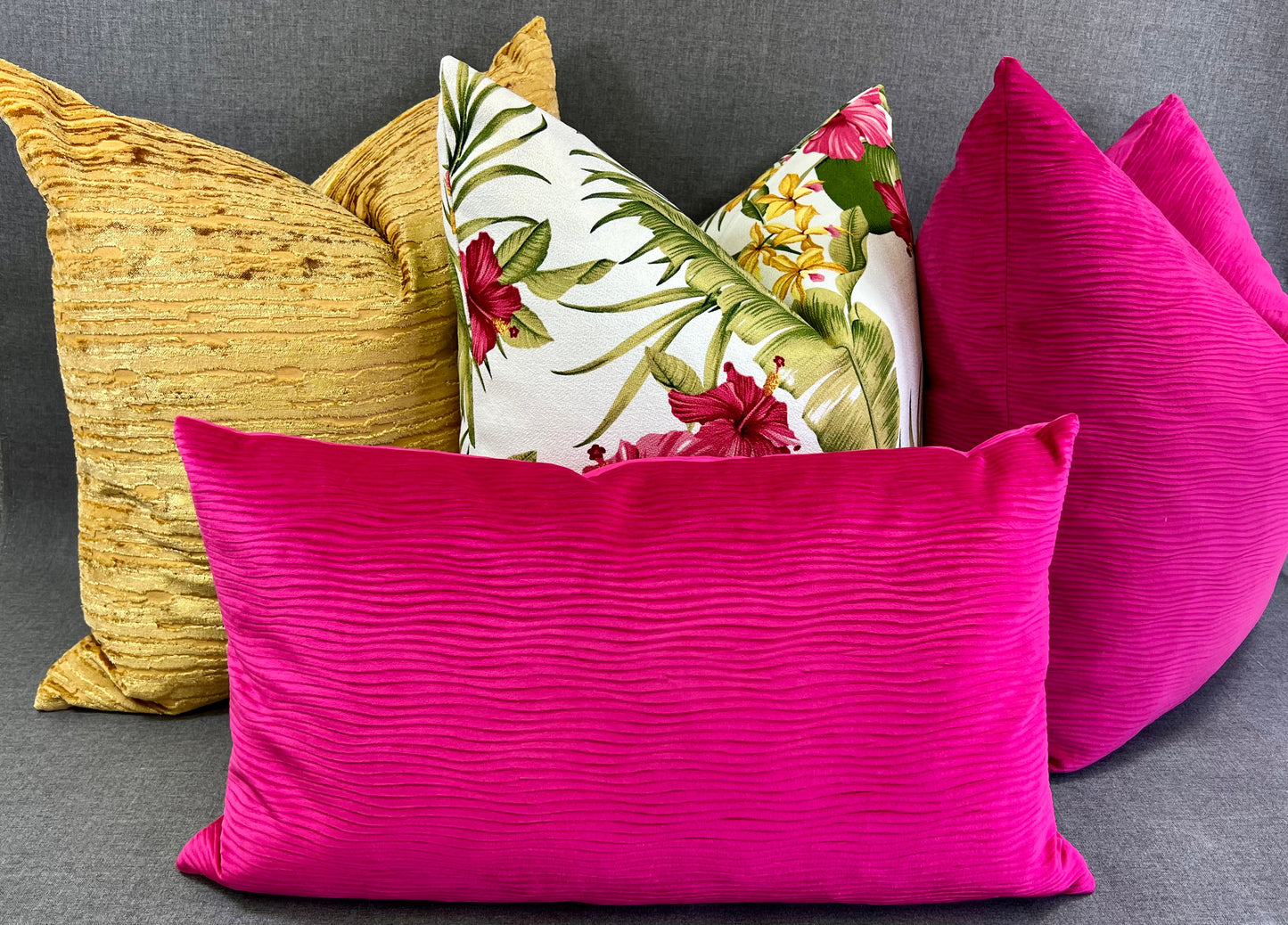 Luxury Lumbar Pillow - 24" x 14" - Stream Fuchsia