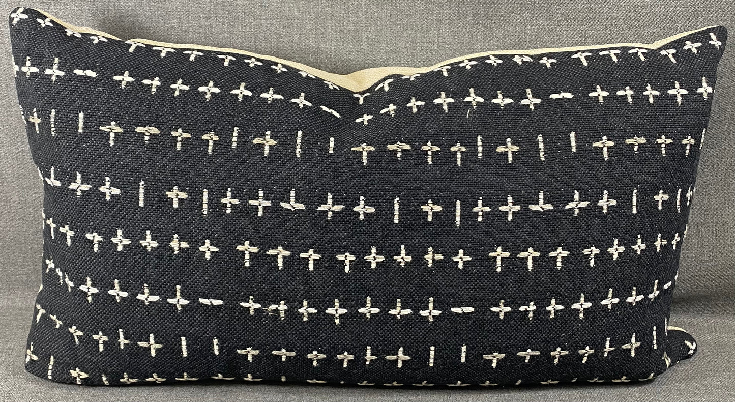 Luxury Lumbar Pillow - 24" x 14" - Morales-Black