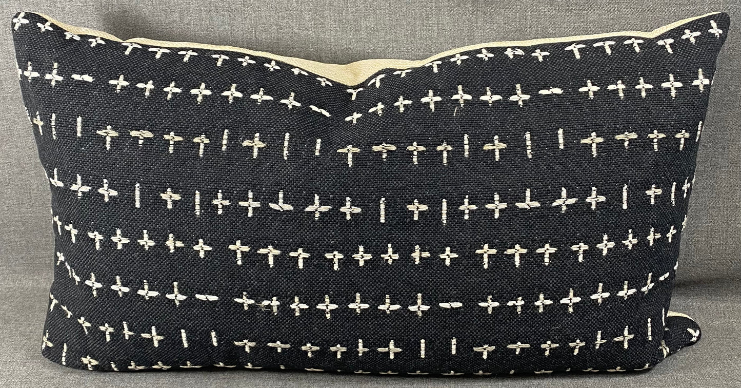 Luxury Lumbar Pillow - 24" x 14" - Morales-Black