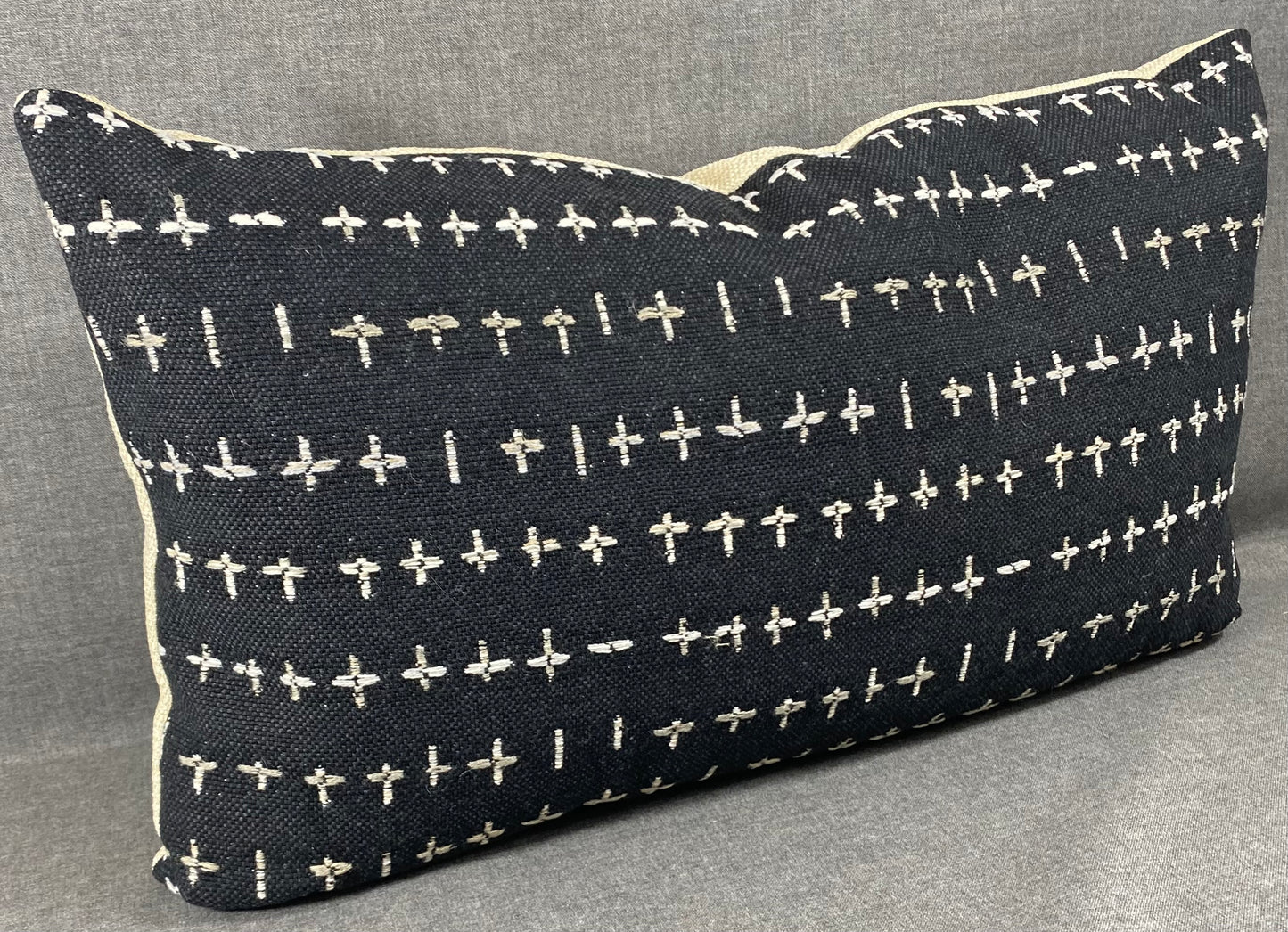 Luxury Lumbar Pillow - 24" x 14" - Morales-Black