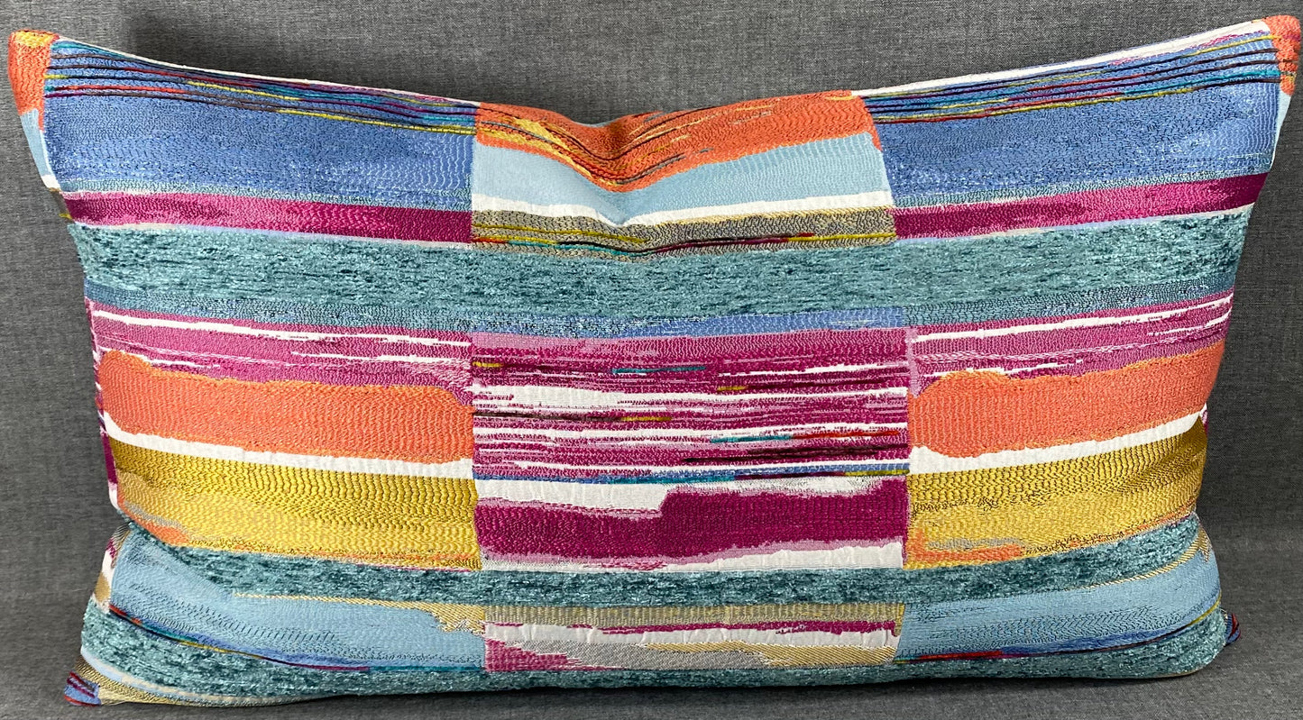 Luxury Lumbar Pillow - 24" x 14" - Joyce's Abstract