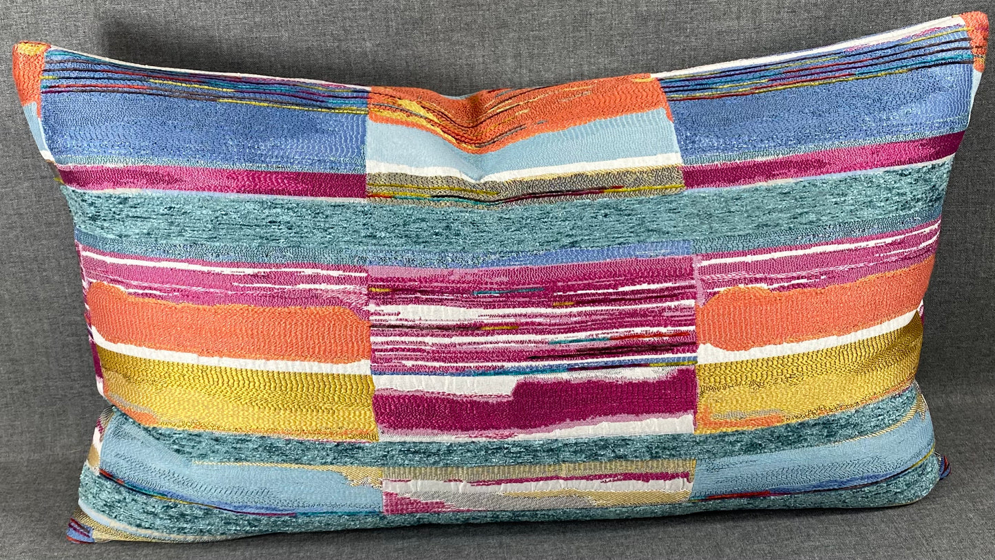 Luxury Lumbar Pillow - 24" x 14" - Joyce's Abstract