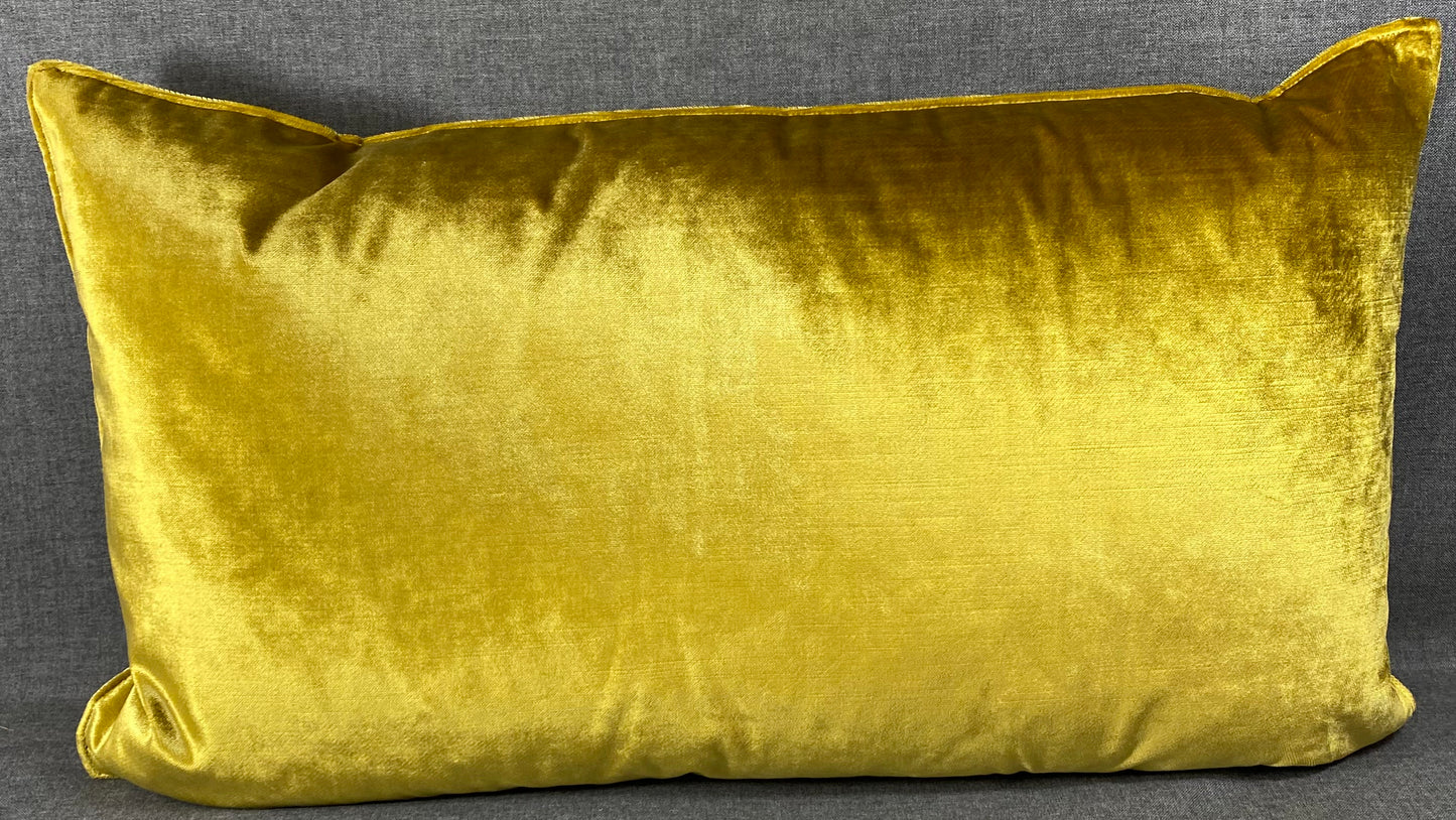 Luxury Lumbar Pillow - 24" x 14" - Iridescence Lumbar Double Front-Citron