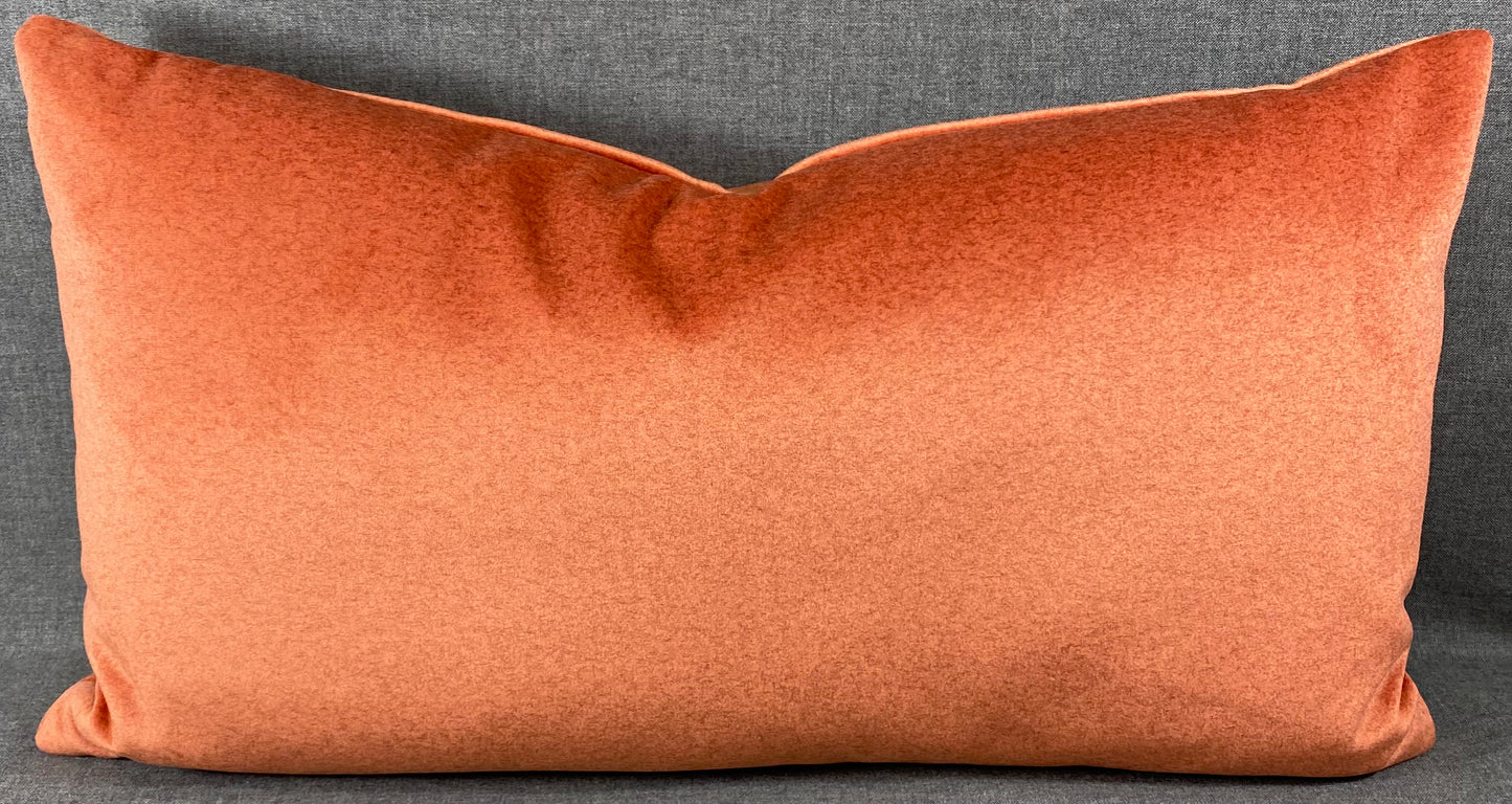 Luxury Lumbar Pillow - 24" x 14" - Merino Coral