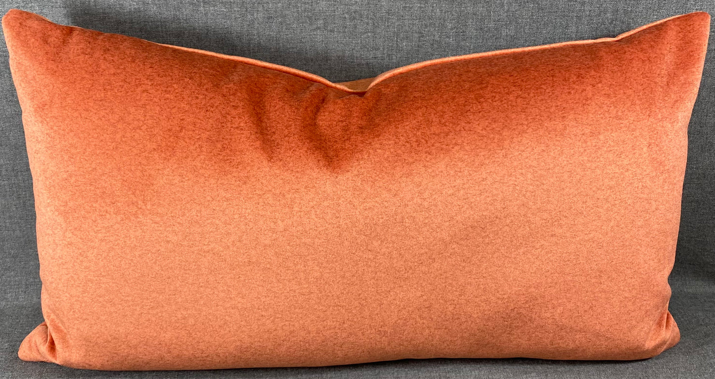 Luxury Lumbar Pillow - 24" x 14" - Merino Coral