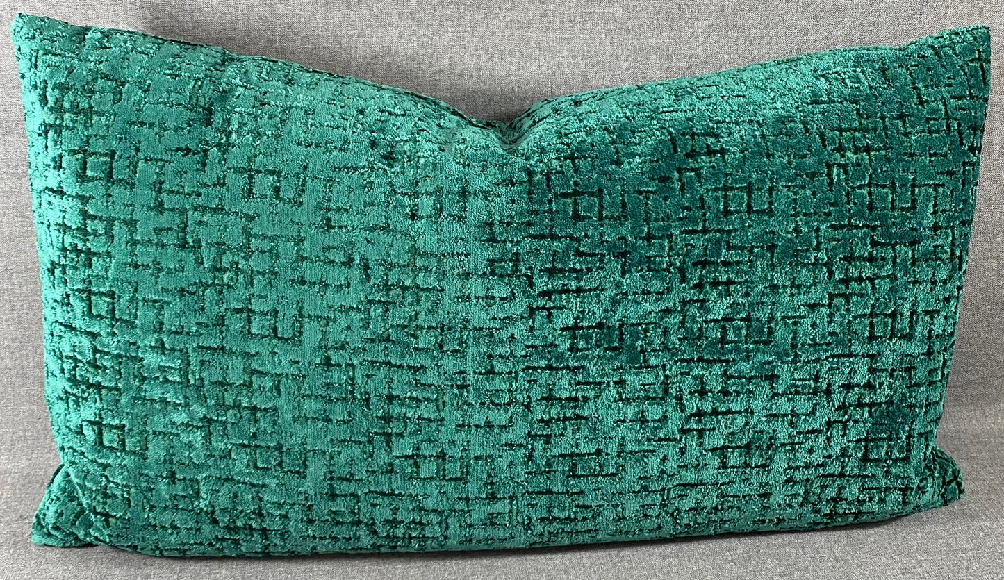 Luxury Lumbar Pillow - 24" x 14" - Tetris Emerald