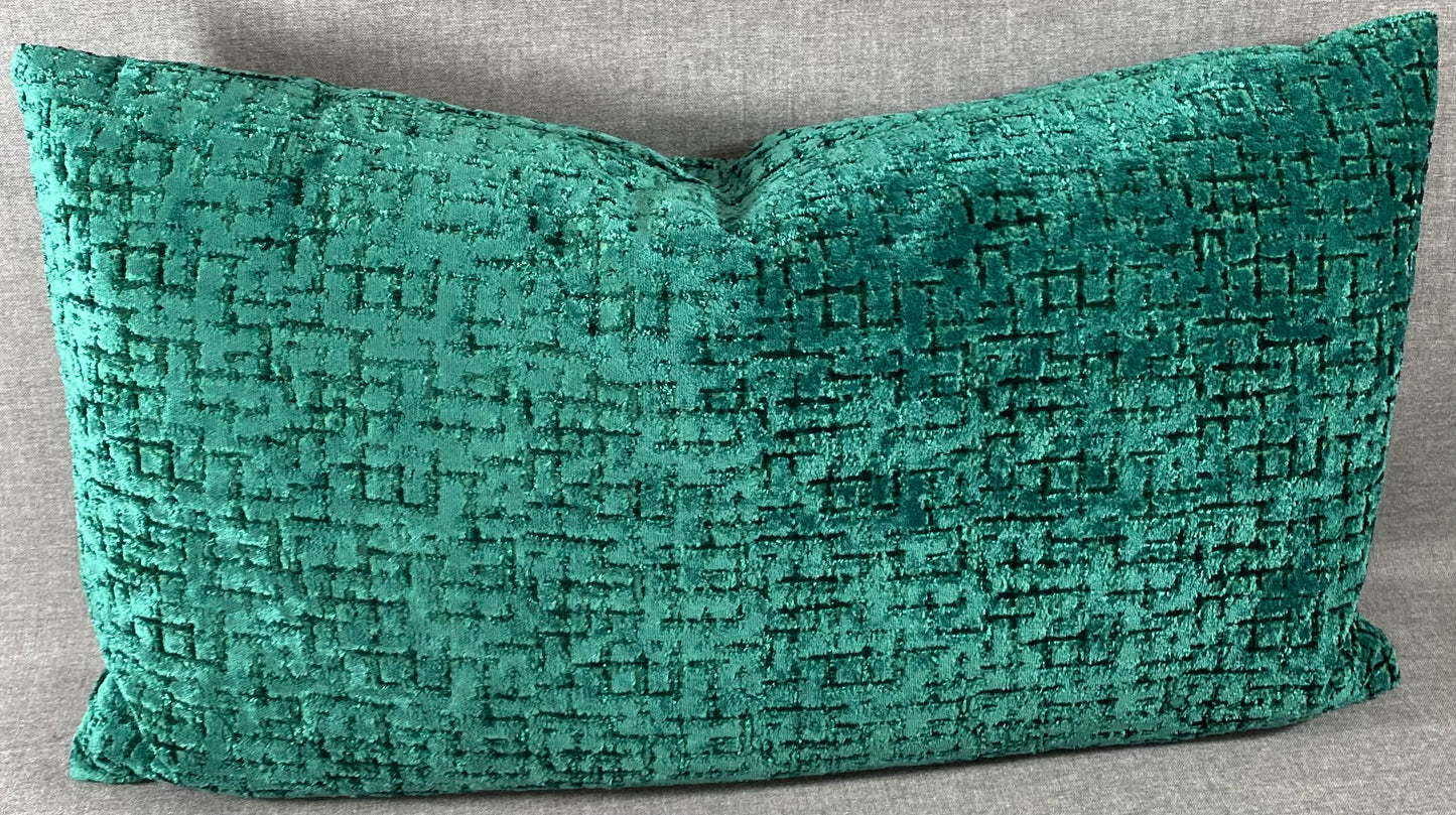 Luxury Lumbar Pillow - 24" x 14" - Tetris Emerald