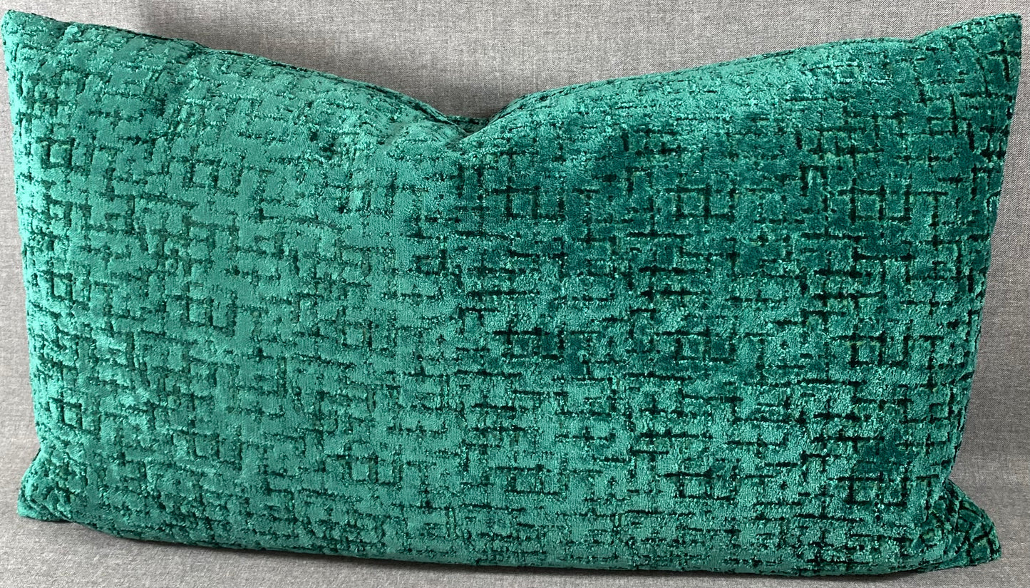 Luxury Lumbar Pillow - 24" x 14" - Tetris Emerald