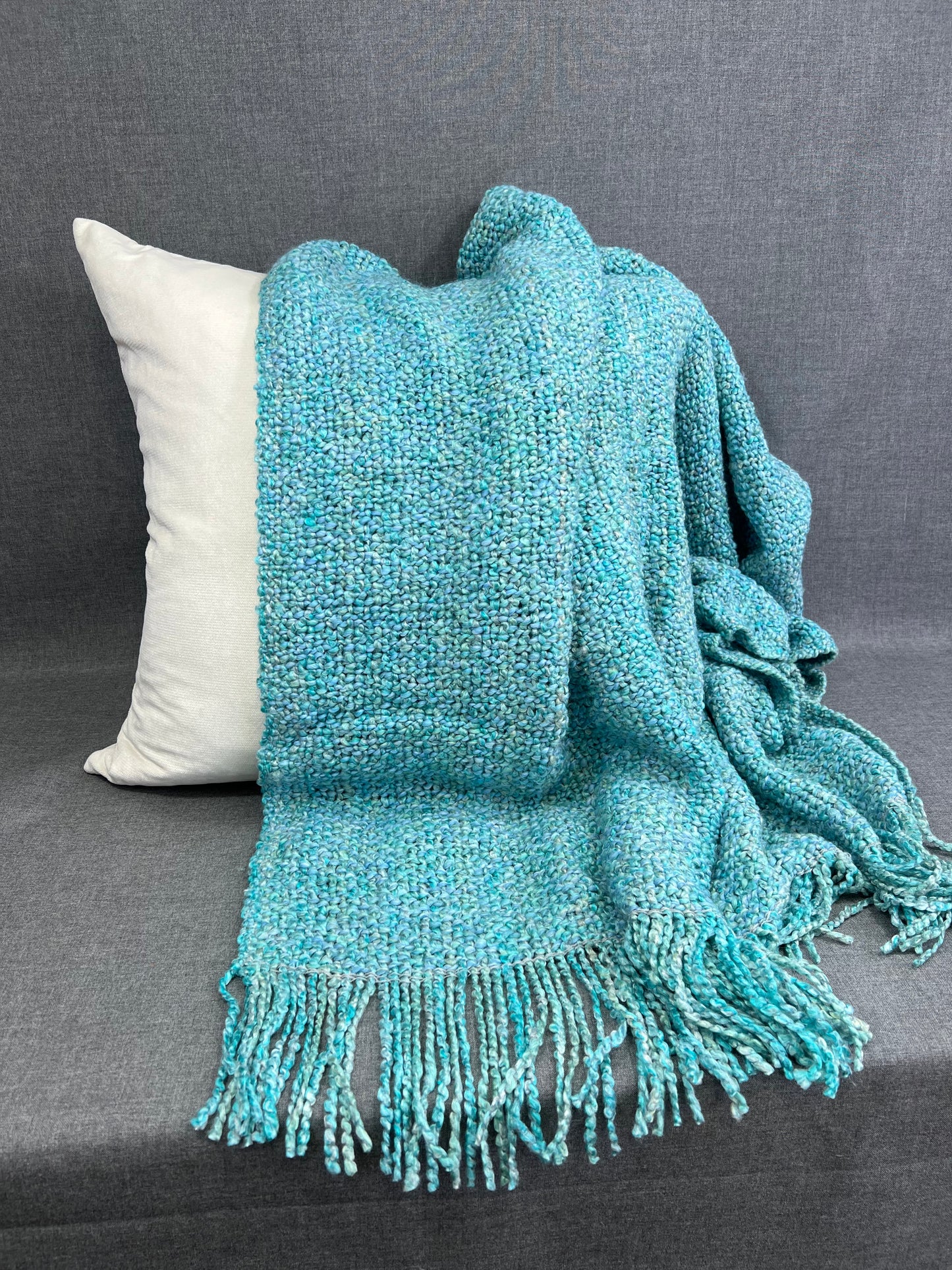 Luxury Knit Throw - 40" x 70" - Campbell Aqua; Bulky Knit Throw