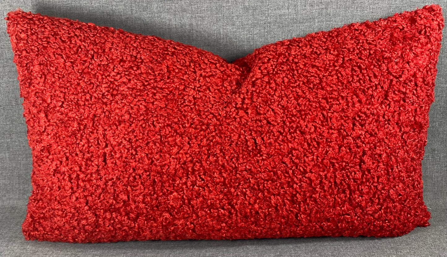 Luxury Lumbar Pillow - 24" x 14" - Poodle Scarlet