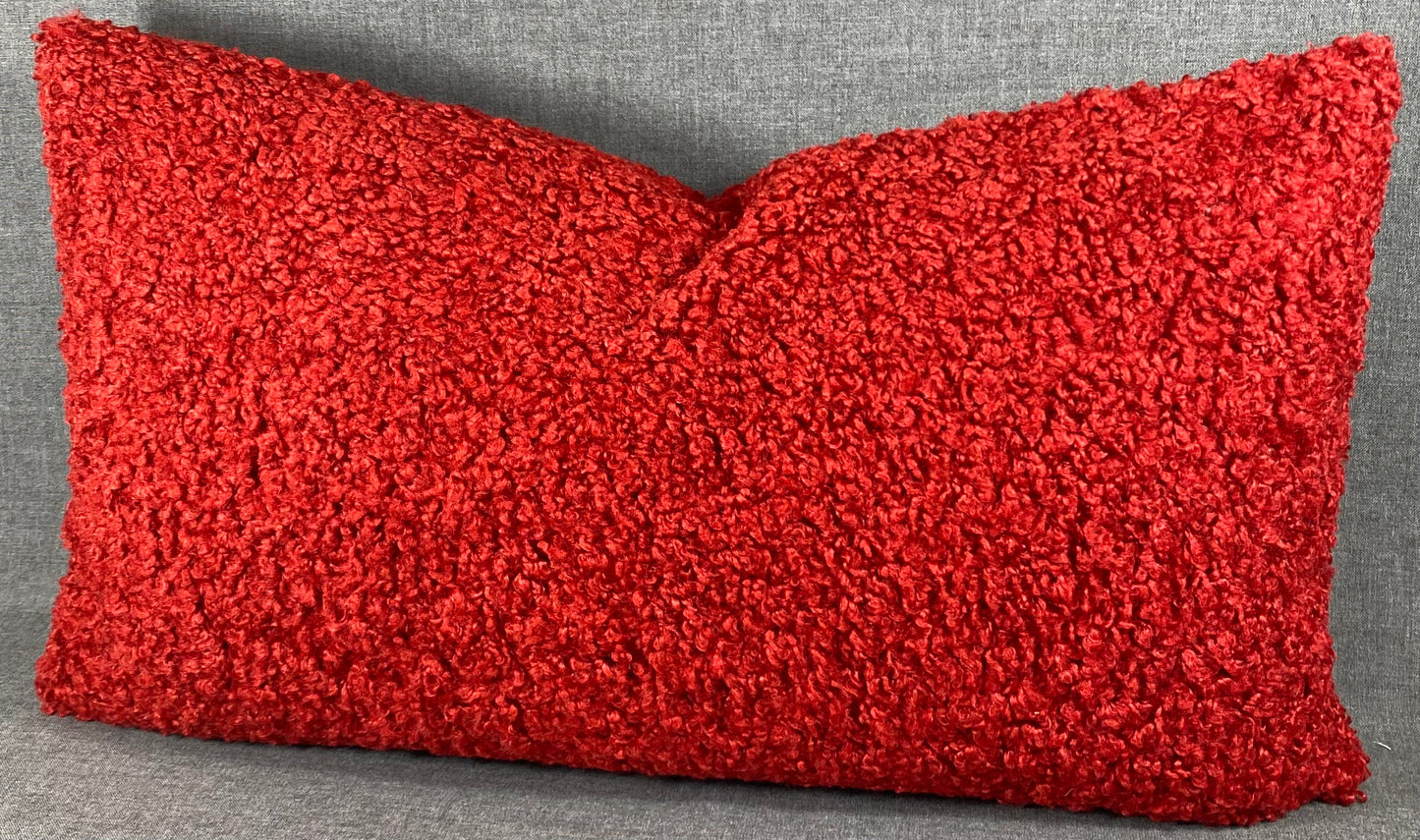 Luxury Lumbar Pillow - 24" x 14" - Poodle Scarlet