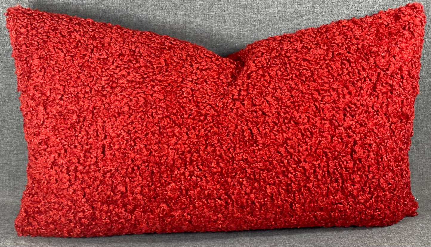 Luxury Lumbar Pillow - 24" x 14" - Poodle Scarlet