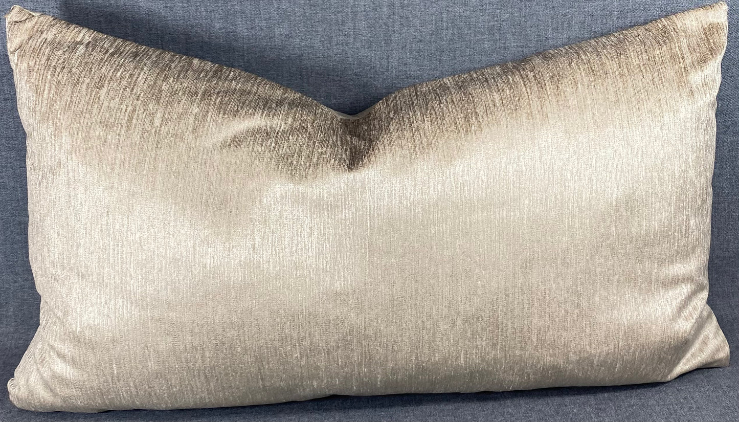 Luxury Lumbar Pillow - 24" x 14" - Empress Casandra - Sand - Double Front