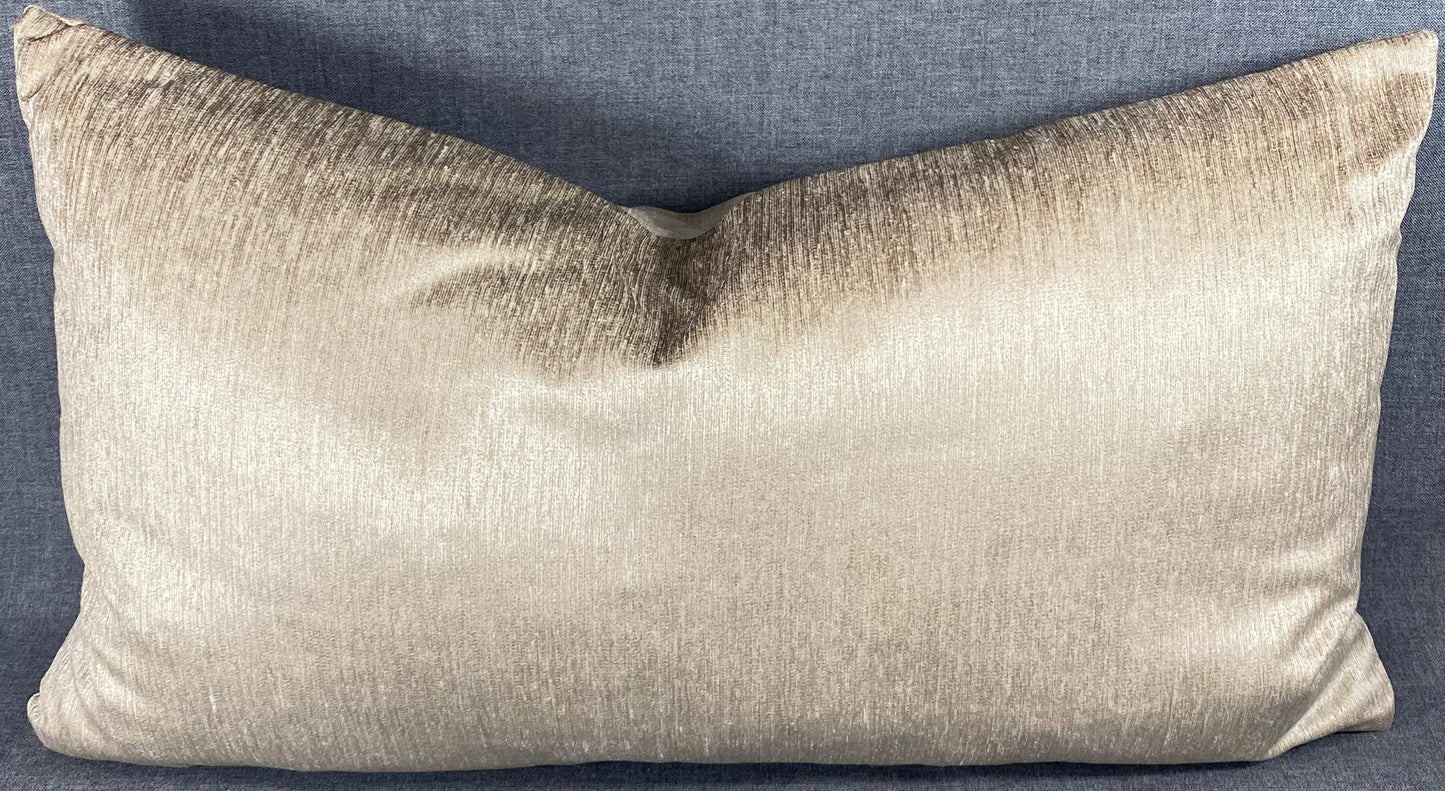 Luxury Lumbar Pillow - 24" x 14" - Empress Casandra - Sand - Double Front
