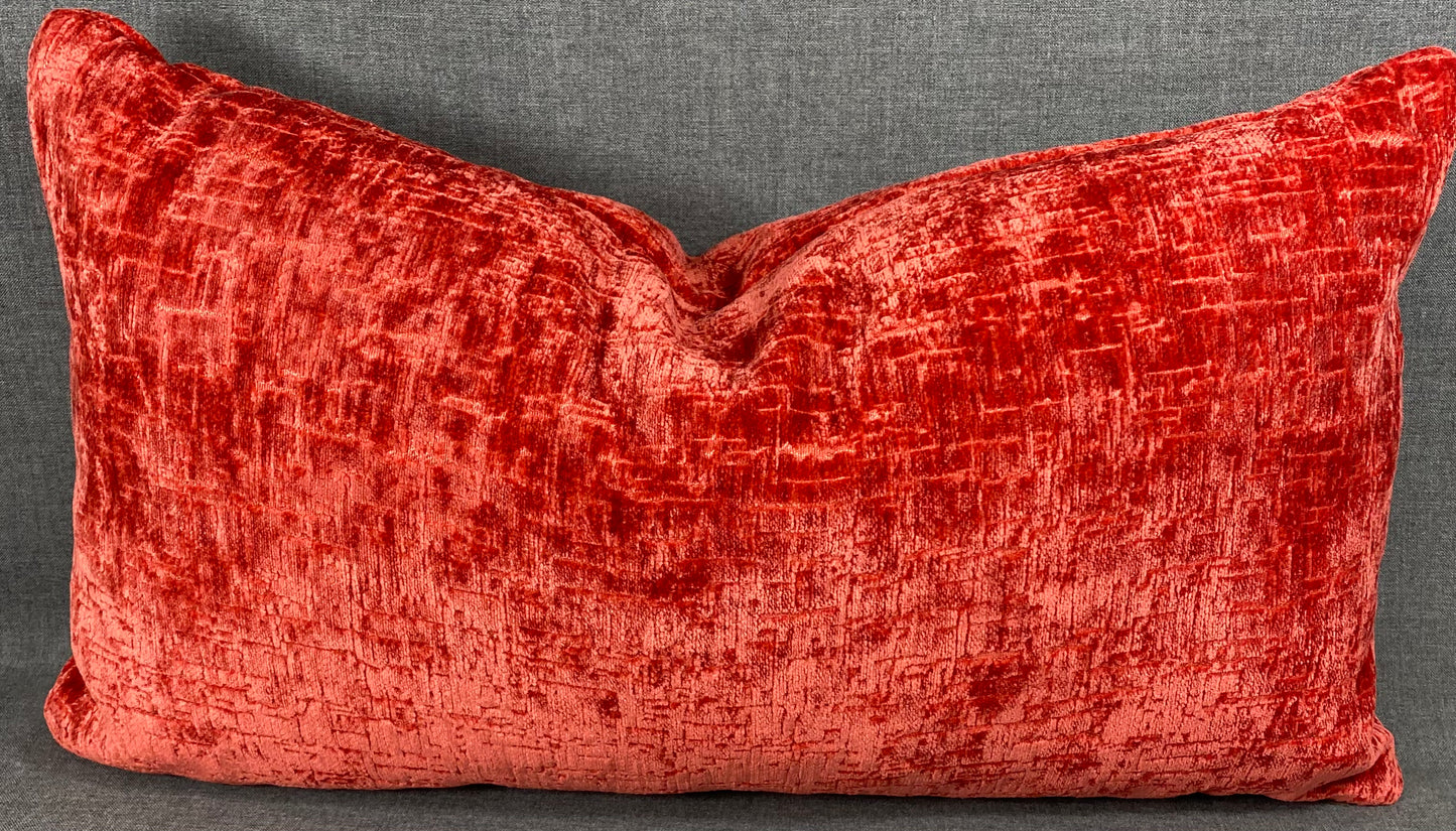 Luxury Lumbar Pillow - 24" x 14" - Felicity Coral
