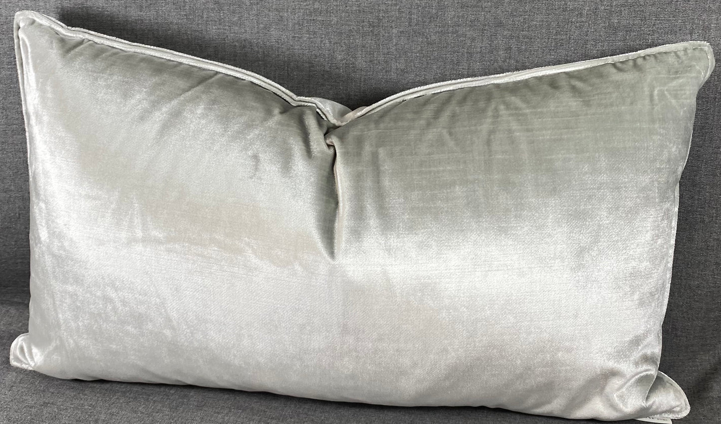 Luxury Lumbar Pillow - 24" x 14" - Iridescence Double Front - Silver