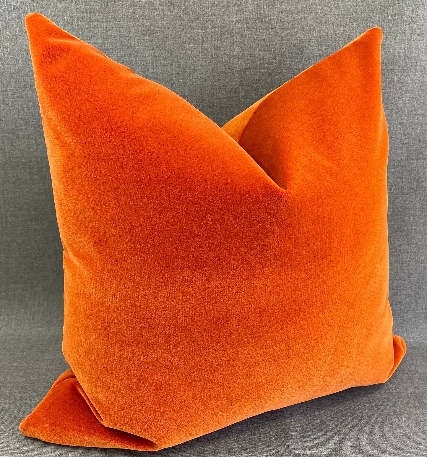Luxury Pillow - 24" x 24" - Paprika-Mohair: Smooth and plush mohair feel solid in a rich burnt orange