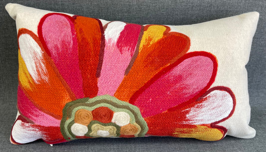 Luxury Lumbar Pillow - 18" x 10" - Flower Power