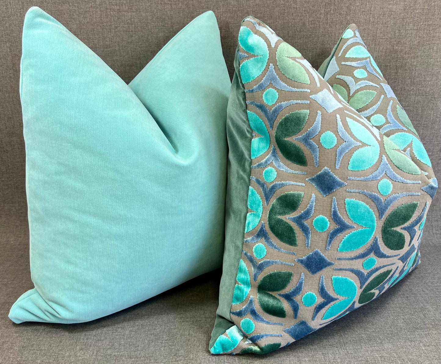 Luxury Pillow - 24" x 24" - Robin Egg; Soft and Velvety fabric of aquamarine