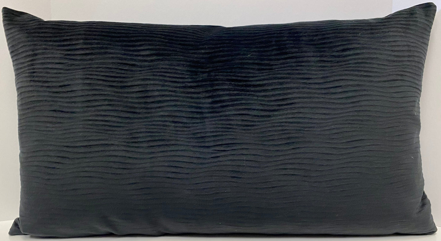 Luxury Lumbar Pillow 24"x14"-Stream Black