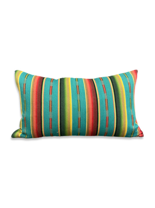 Luxury Lumbar Pillow - 24" x 14" - Native-Turquoise