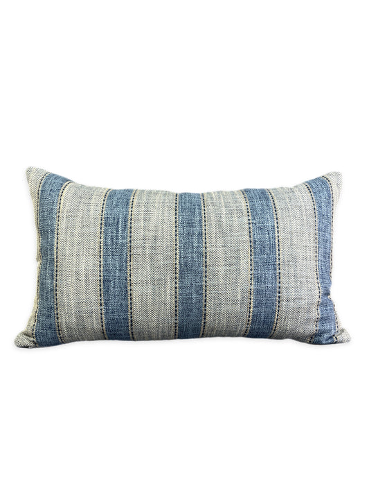 Luxury Lumbar Pillow - 24" x 14" - Natural Weave-Denim
