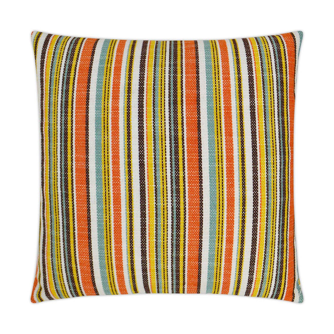 Luxury Outdoor Pillow - 22" x 22" - Fancy Stripe-Multi; Sunbrella, or equivalent, fabric with fiber fill