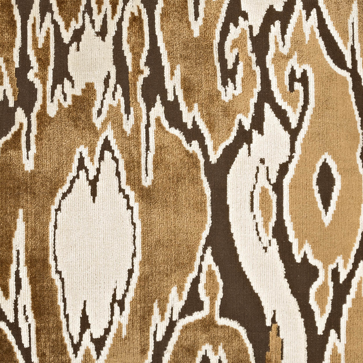 Luxury Pillow 24” x 14” - Maldives Bittersweet; Velvet fabric of browns & white in an abstract pattern