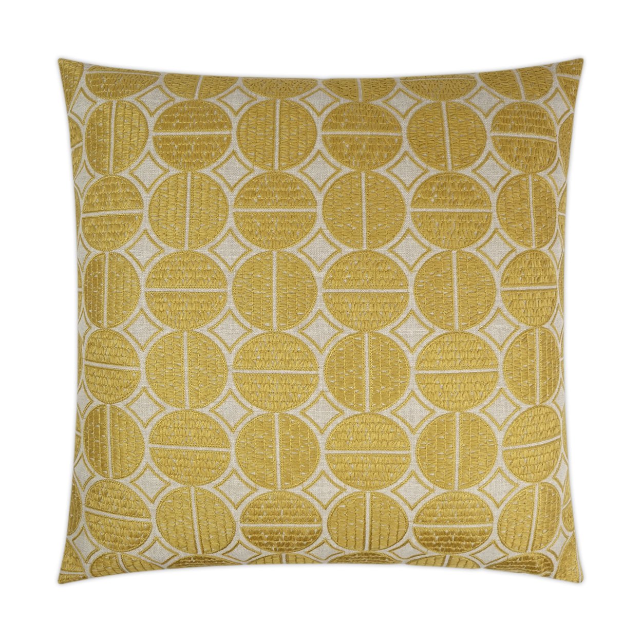 Luxury Pillow - 24" x 24" - Medallions Mustard