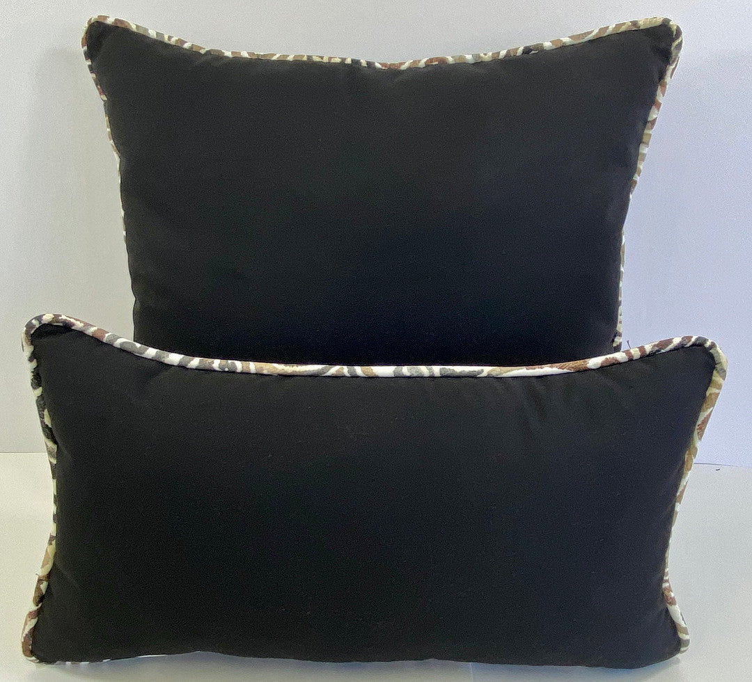 Luxury Outdoor Lumbar Pillow - 22" x 12" - Montecito - Black Gate